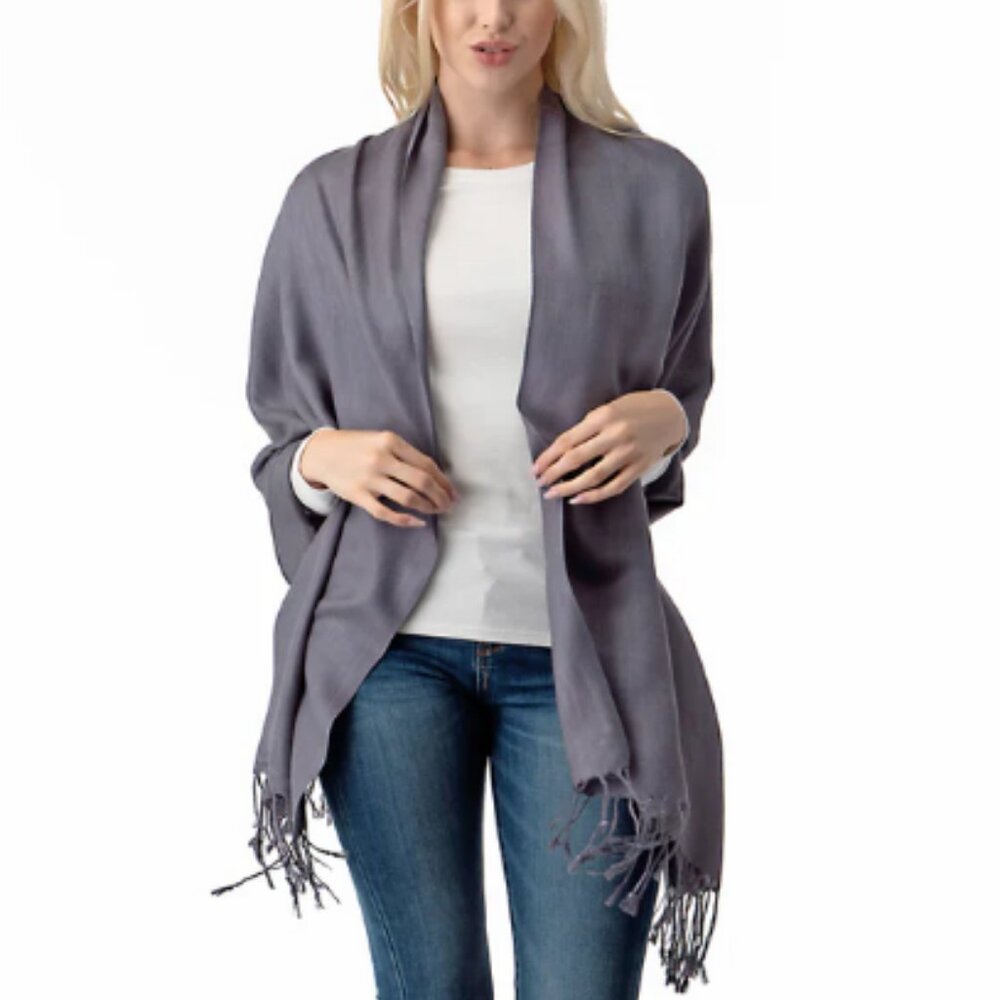 Pashmina Shawl in Dark Gray